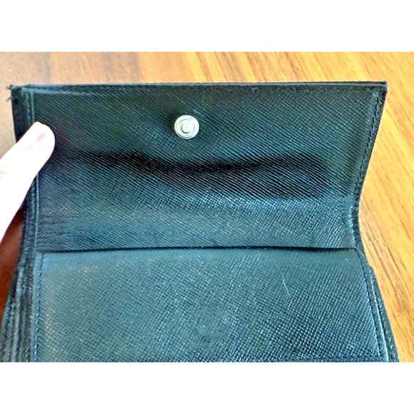 Authentic Vintage Prada Nylon & Leather Medium Trifold Black Wallet - Picture 10 of 16